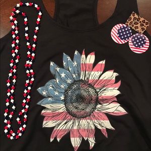 Tank top (runs small)
Patriotic Sunflower